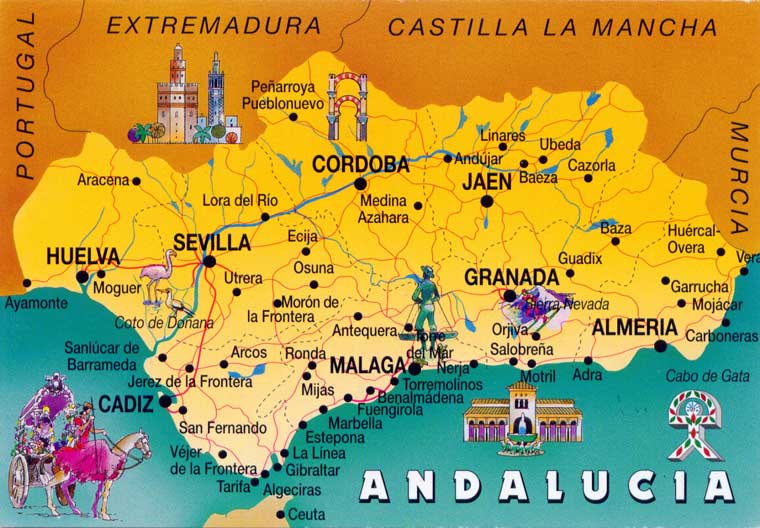 mappa Andalusia, come organizzare il tour