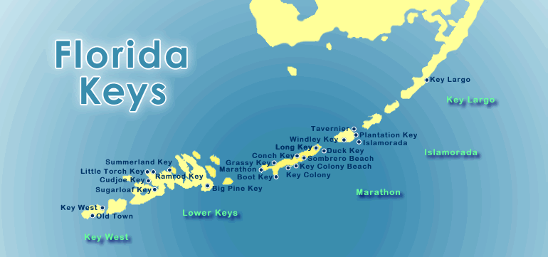 Mappa Isole Keys, Florida