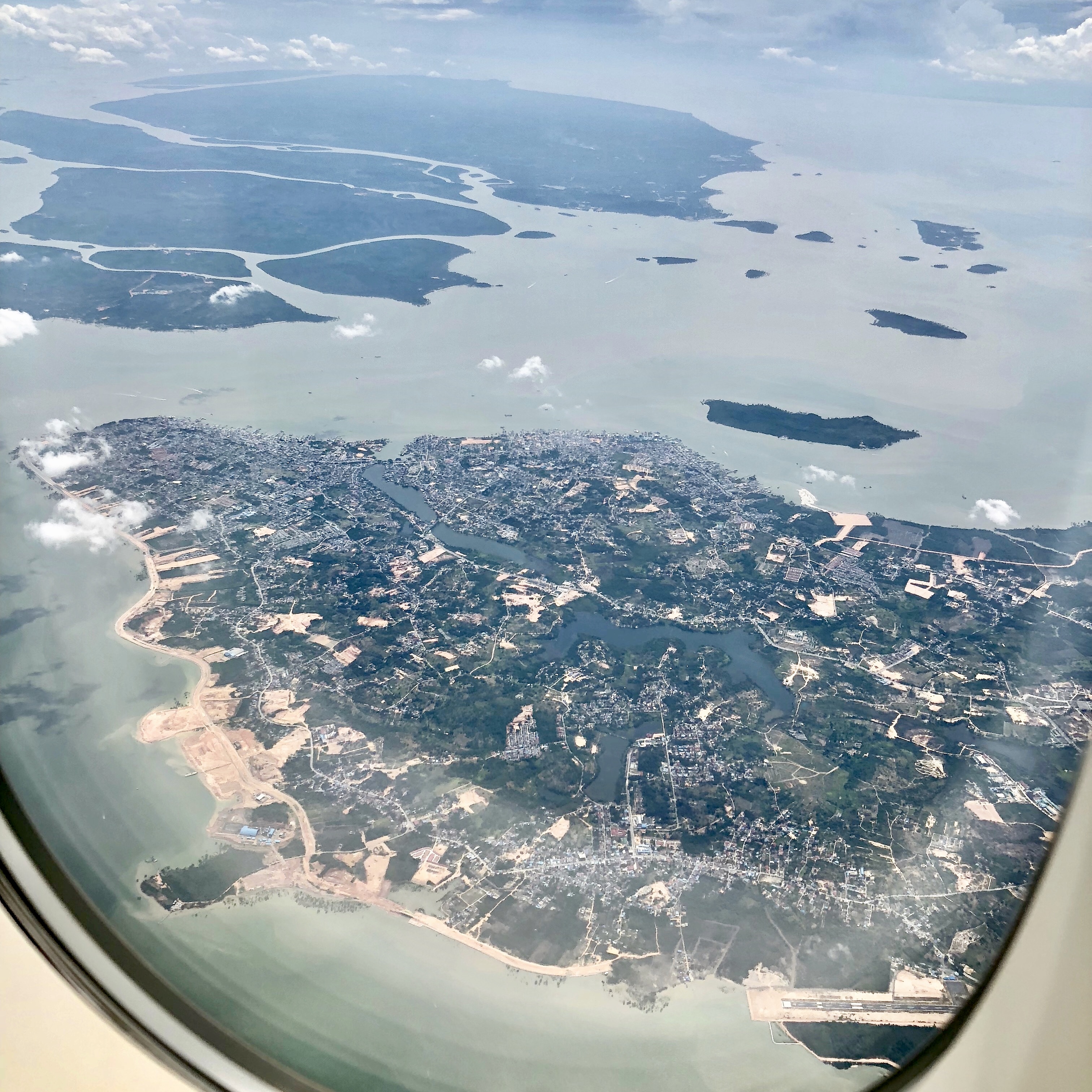 Singapore vista dall'aereo